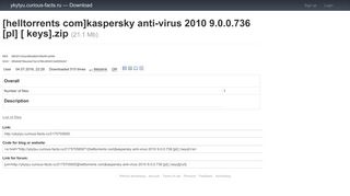 [helltorrents com]kaspersky anti-virus 2010 9.0.0.736 [pl] [ keys ...
