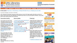 University Hospitals of Leicester NHS Trust Libraries ... - UHL Libraries