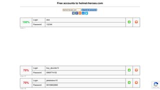 helmet-heroes.com - free accounts, logins and passwords