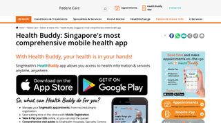 Health Buddy - Health Mobile Application - SingHealth