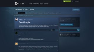Can't Login :: The Elder Scrolls Online English - Steam Community