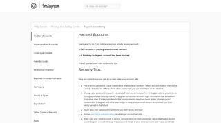 Hacked Accounts | Instagram Help Center
