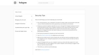 Security Tips | Instagram Help Center