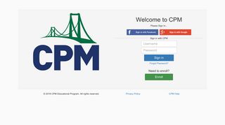 CPM Sign in - CPM Educational Program
