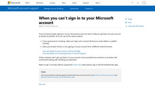 When you can't sign in to your Microsoft account - Microsoft Support