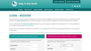 Login / Register - Help to Buy South