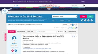 Government Help to Save account - Pays 50% Bonus ...