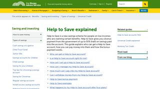 Help to Save explained - Money Advice Service
