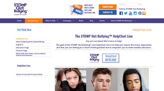 Bullying and Cyberbullying HelpChat Line | STOMP Out Bullying™