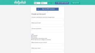 Create an Account – HelpHub