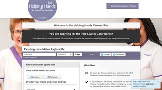 Welcome to the Helping Hands Career Center - Register or Login