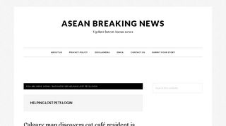 Helping lost pets login – Tag – Asean Breaking News
