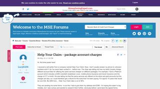 Help Your Claim - package account charges - MoneySavingExpert.com ...