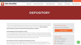 Depository - Hem Securities Limited, Investment Banking, Stock broker