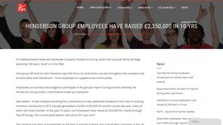 Henderson Group employees have raised £2,350,000 in 10 yrs ...