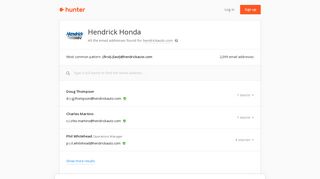 Hendrick Honda - email addresses & email format • Hunter - Hunter.io