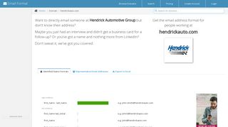 Email Address Format for hendrickauto.com (Hendrick Automotive ...