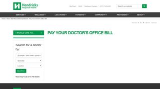 Pay Your Doctor's Office Bill - Hendricks Regional Health