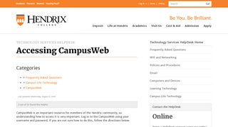 Accessing CampusWeb | Hendrix College