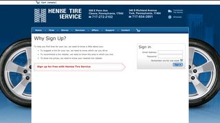 Why Sign Up? | Henise Tire Service