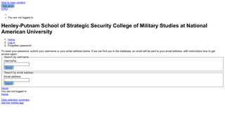 Forgotten password - Henley-Putnam School of Strategic Security ...