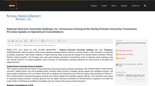 National American University Holdings, Inc. Announces Closing of the ...
