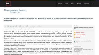 National American University Holdings, Inc. Announces Plans to ...