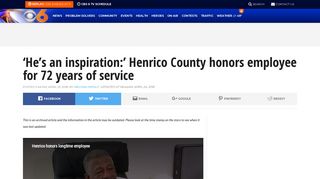 'He's an inspiration:' Henrico County honors employee for 72 years of ...