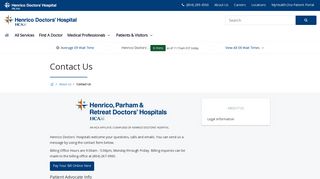 Contact Us | Henrico Doctors' - Henrico Doctors' Hospital