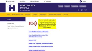 Links / Student Links - Henry County Schools