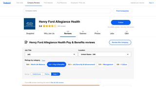 Henry Ford Allegiance Health Pay & Benefits reviews - Indeed