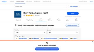 Working at Henry Ford Allegiance Health: 247 Reviews | Indeed.com