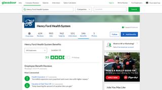 Henry Ford Health System Employee Benefits and Perks | Glassdoor