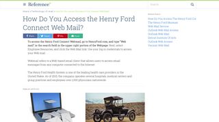 How Do You Access the Henry Ford Connect Web Mail? | Reference ...