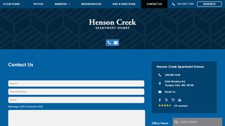 Contact Us | Henson Creek Apartment Homes - Morgan Properties