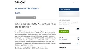 THE HEOS ACCOUNT AND ITS BENEFITS - Denon - Service