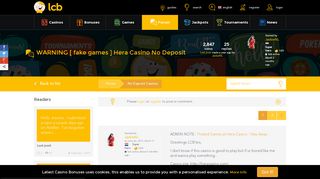 WARNING [ fake games ] Hera Casino No Deposit - LCB.org