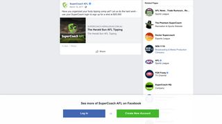 SuperCoach AFL - Have you organized your footy tipping... | Facebook
