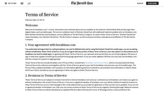 Terms of Service | Durham Herald Sun