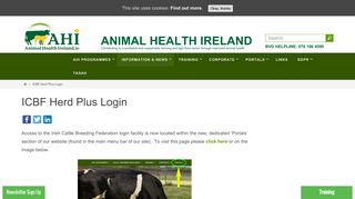 ICBF Herd Plus Login – Animal Health Ireland