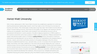 Jobs at Heriot-Watt University - Academic Positions