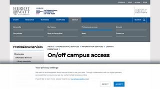On/off campus access | Heriot-Watt University