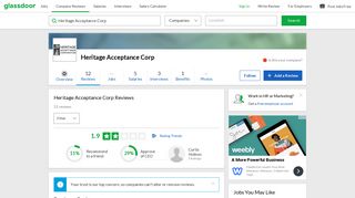 Heritage Acceptance Corp Reviews | Glassdoor