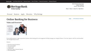 Online Banking for Business | Heritage Bank