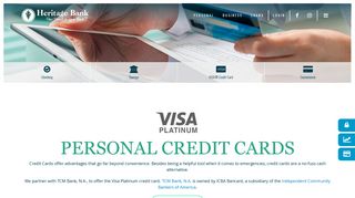 Personal Visa® Credit Card | Heritage Bank of St. Tammany