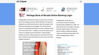 Heritage Bank of Nevada Online Banking Login - CC Bank