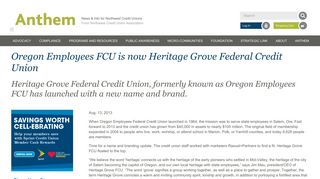 Oregon Employees FCU is now Heritage Grove Federal Credit Union ...