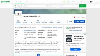 Working at Heritage Home Group | Glassdoor.co.in