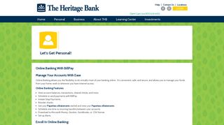 The Heritage Bank Online Banking With BillPay