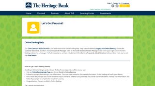 The Heritage Bank Online Banking Help